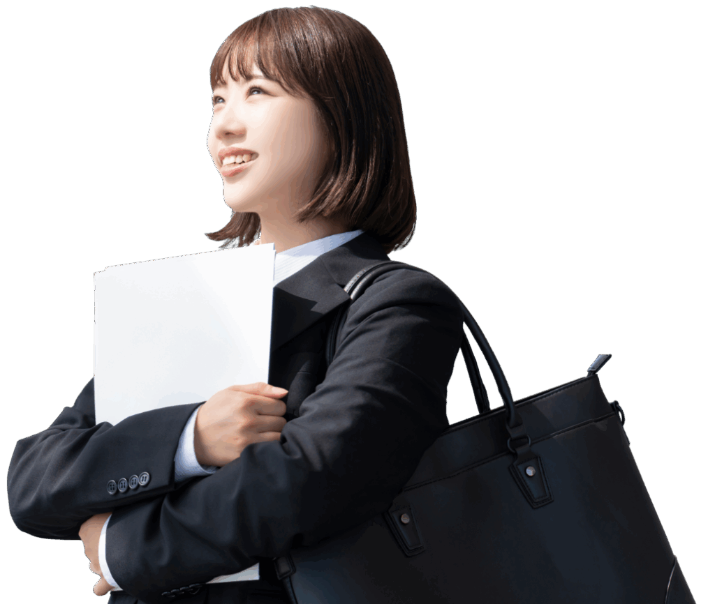 リクルートスーツを着た生徒